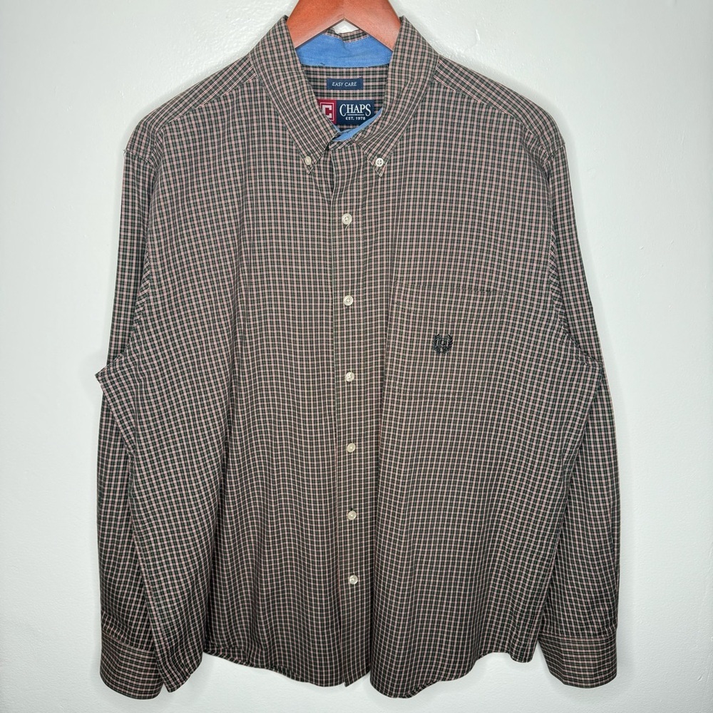 Chaps Easy Care Long Sleeve Button Down Size XL